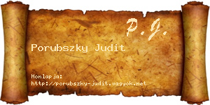 Porubszky Judit névjegykártya